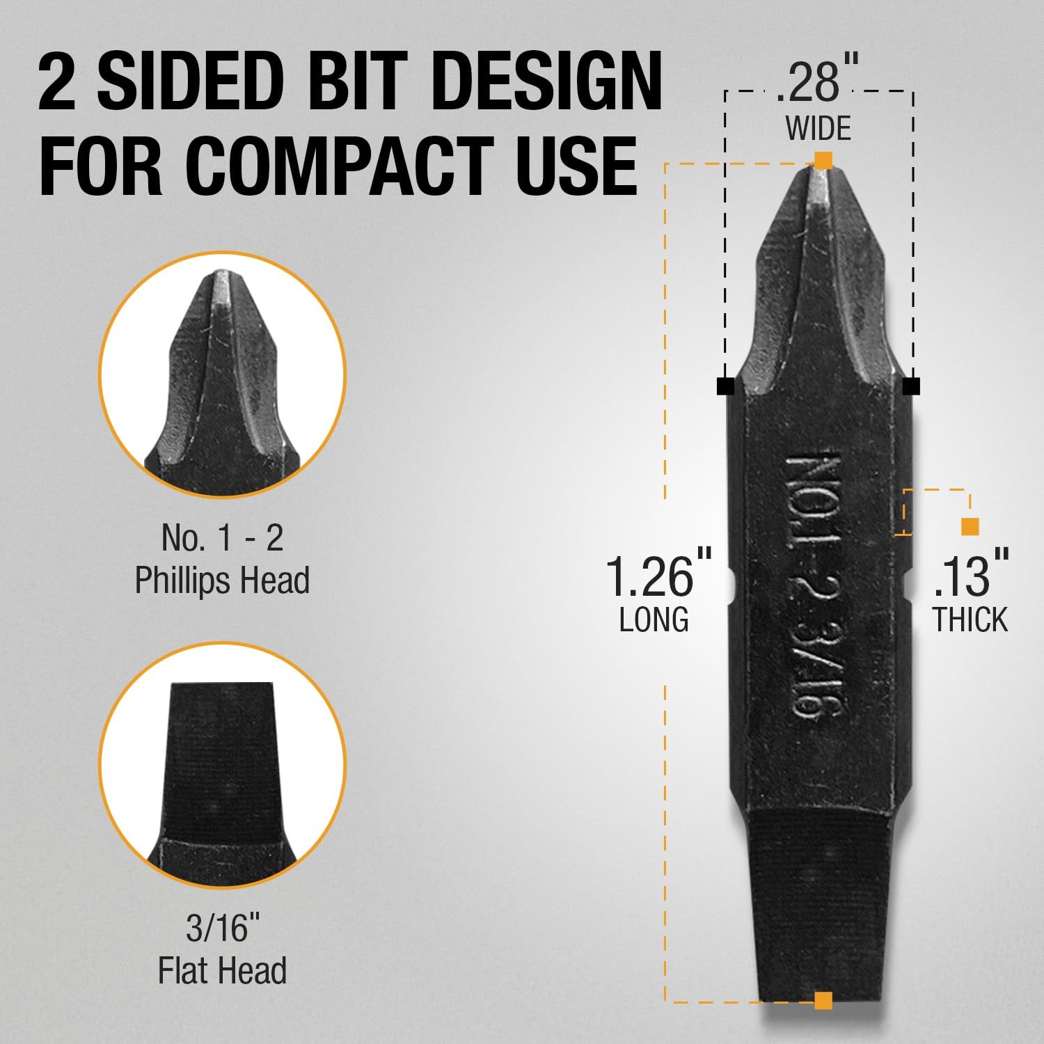 [3 Pack] Replacement Two-Sided Screwdriver Bit For Leatherman Multi-Tool - #1...