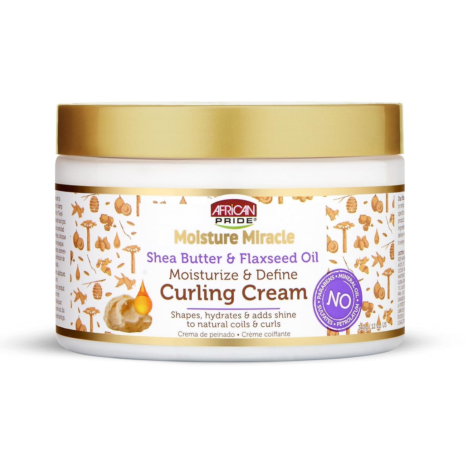 African Pride Moisture Miracle Shea Butter And Flaxseed Oil Curling Cream 12oz