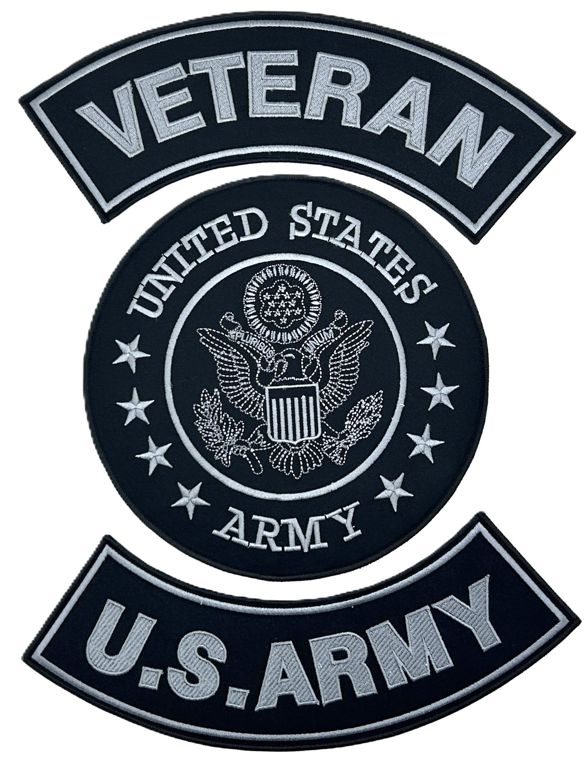 U.S. ARMY SEAL VETERAN MILITARY MOTORCYCLE VEST LOT OF 3 PATCHES