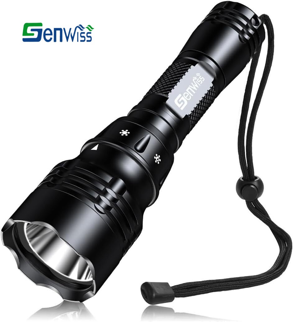 Rechargeable Scuba Diving Flashlight 5Modes Waterproof Underwater Dive Light LED