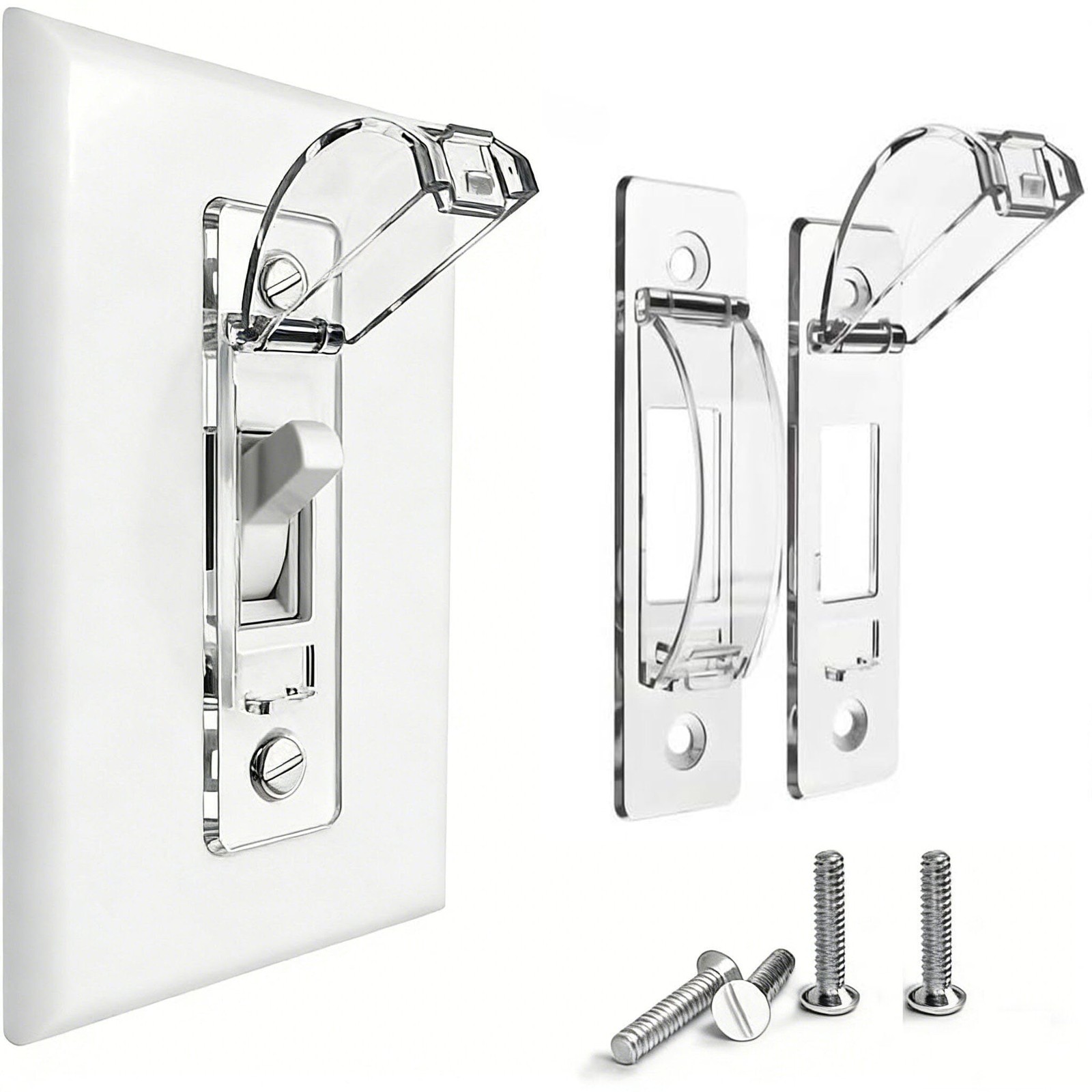 ZEFTV 2 Pack Toggle Light Switch Cover Guard Child Proof Wall Light Switch Lo...