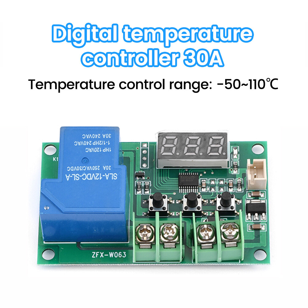W1209 DC12V LED Digital Thermostat Temperature Control Module Switch 30A Relay
