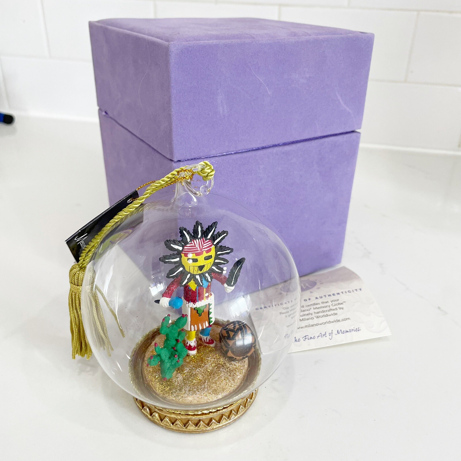 Kachina Ornament Flavia Milano Memory Globe Dancer Native Chirachia Christmas