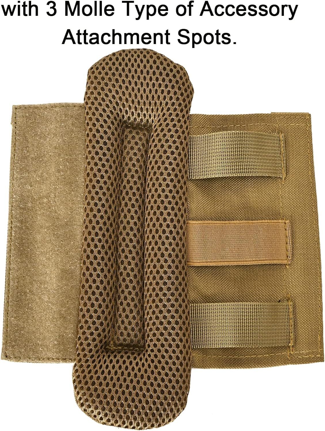 2x Khaki Shoulder Strap Pad Vest Shoulder Strap Pad Backpack Strap Pads Fit 2''