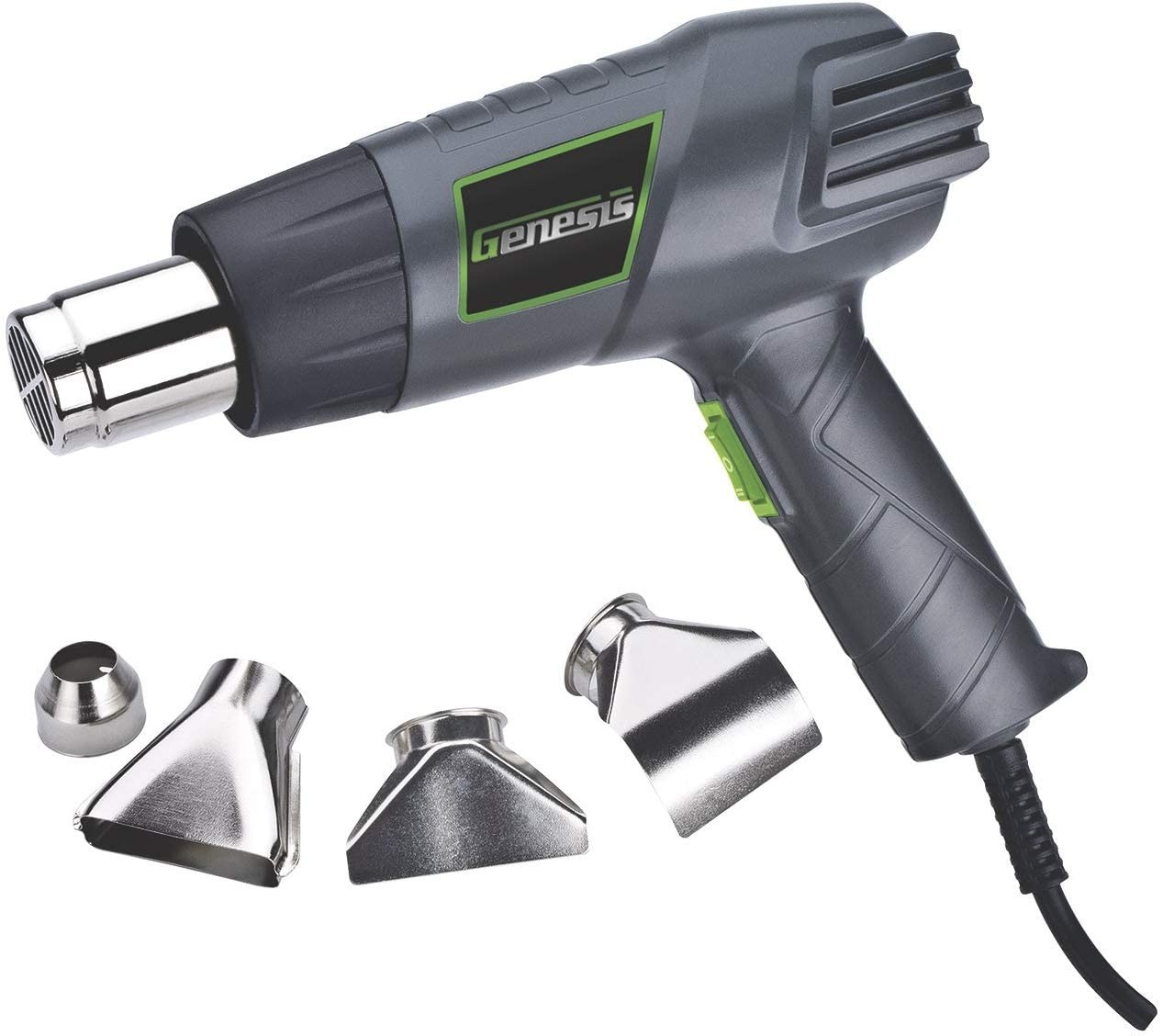 Genesis GHG1500A Dual Temperature Heat Gun Kit With Corded Gun, Grey