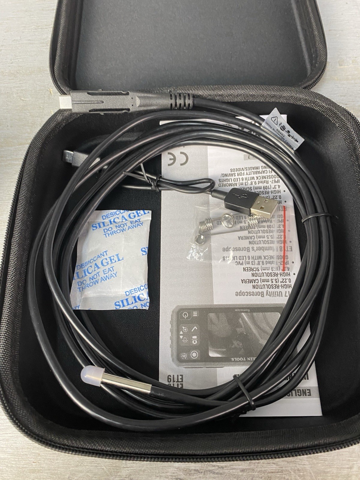 Klein Tools ET17 Utility Borescope Inspection Camera Water Resistant, 10ft Cord