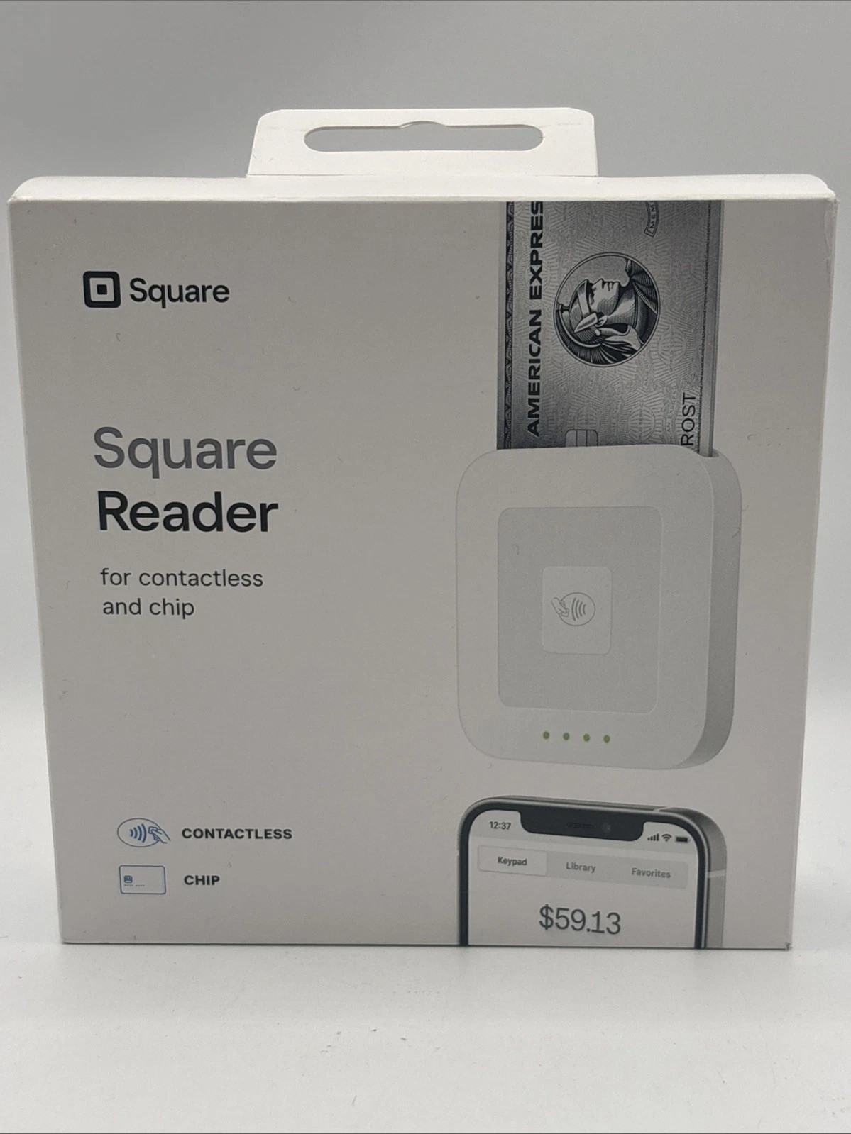 New Square Card Reader for Contactless and Chip 2nd Generation White