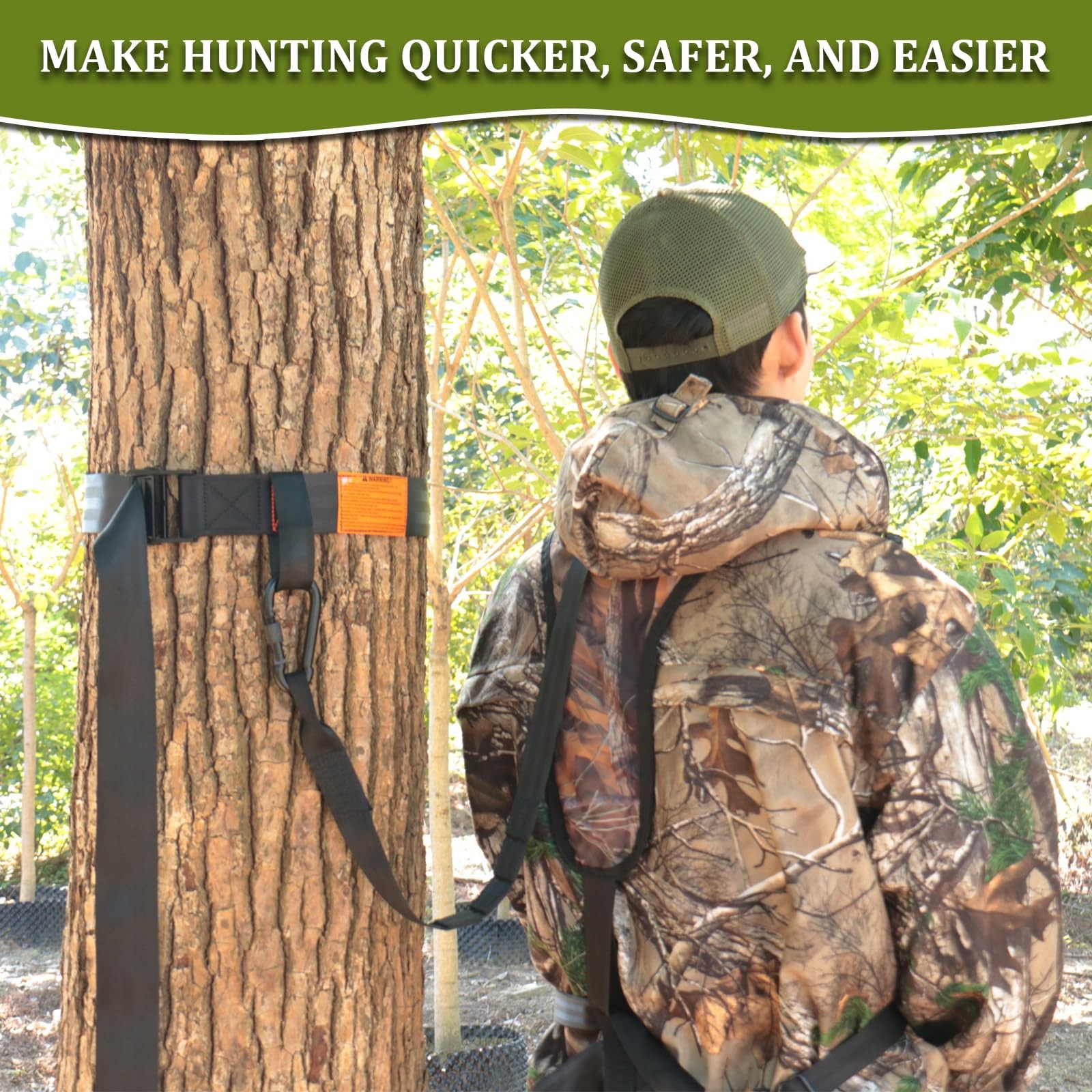 Seaperk Tree Strap - Hunting Safety Harness, Stand - Make Black