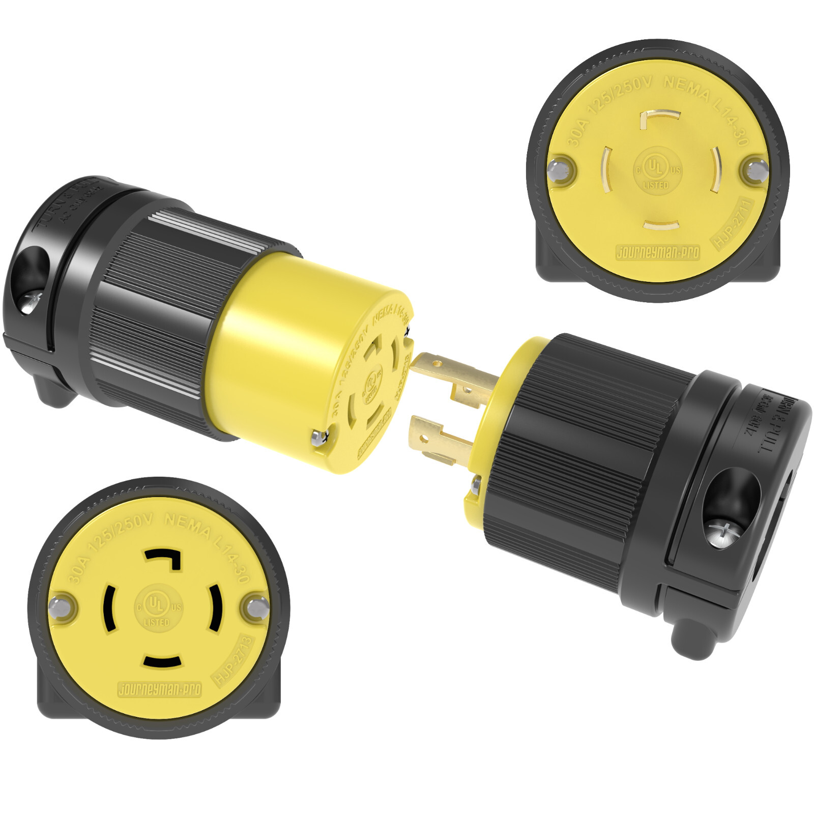 L14-30 Plug + Connector Set Extension Power Cord Ends L14-30P L14-30R - L14-30C