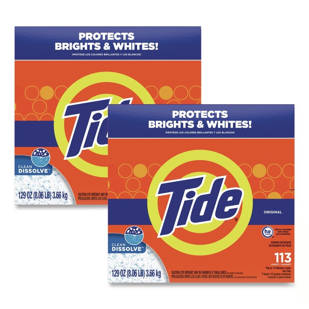 Tide 16673CT 129 oz Powder Laundry Detergent - Original Scent (2/Carton) New