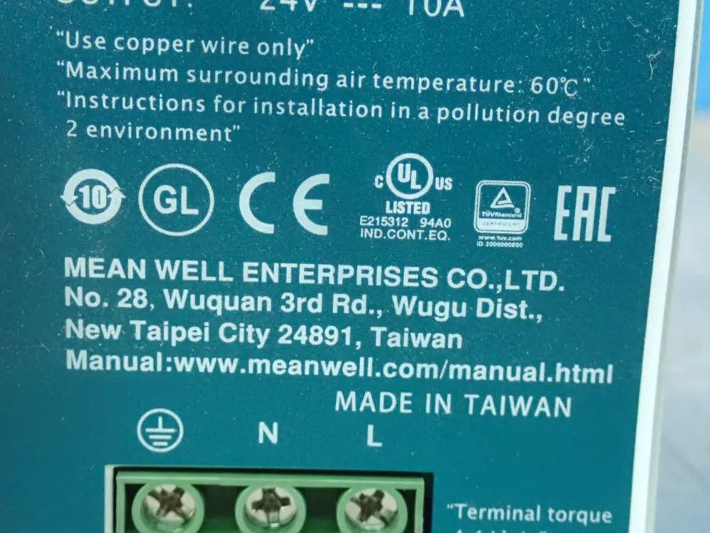 MEANWELL POWER SUPPLY SDR-240-24