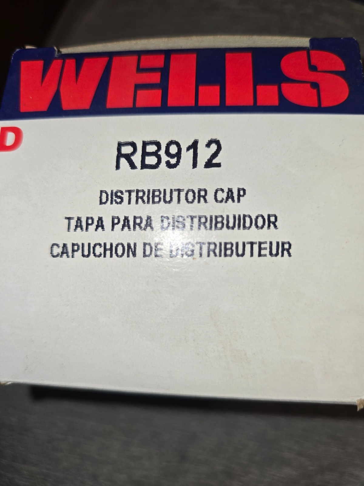 Wells RB912 Distributor Cap - New in Original Box