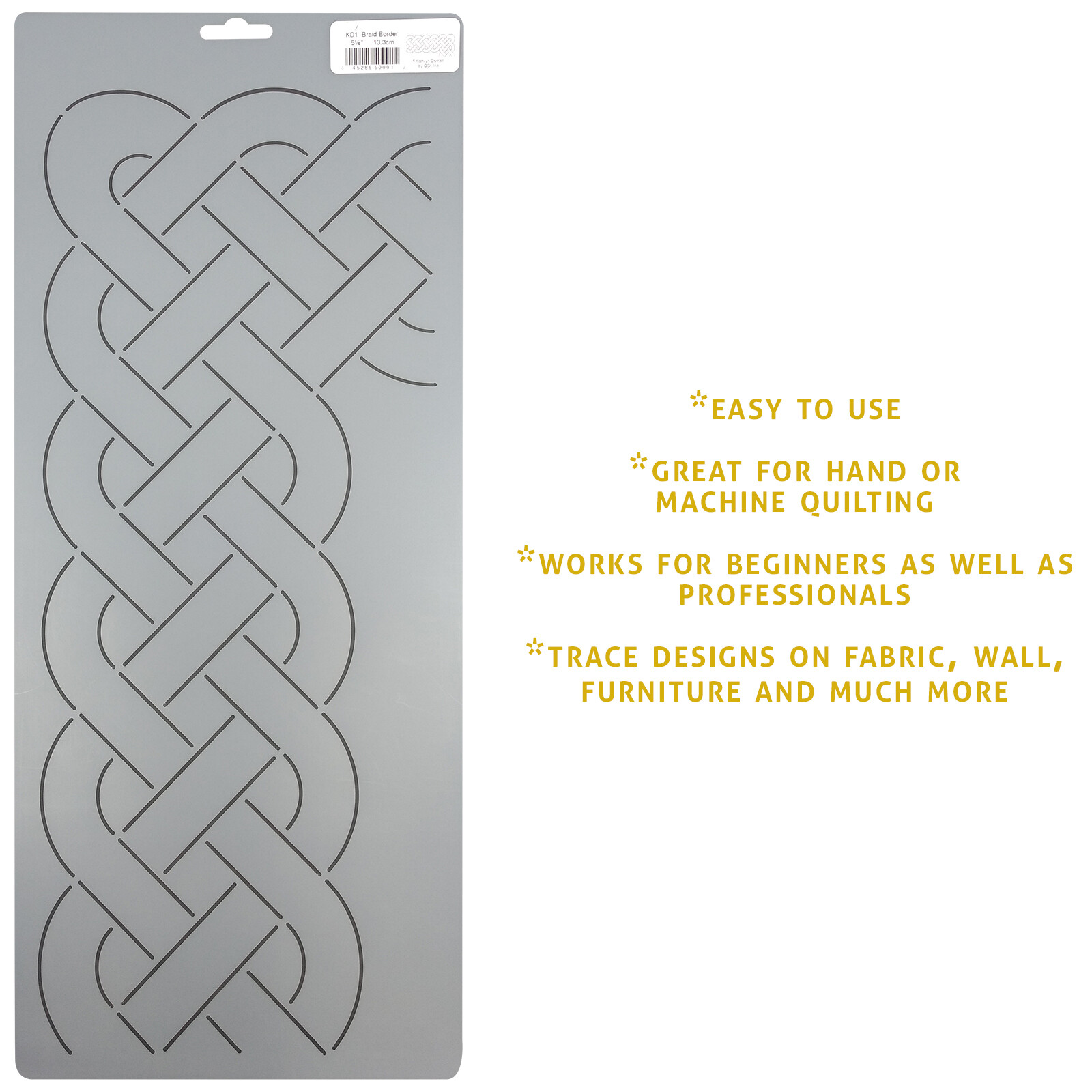 Quilting Stencil Cable Border Corner Knot Quilt Pattern 5.25" Quilters Template