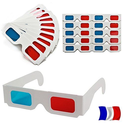3D Glasses Set Anaglyph Red / Cyan Blue Cardboard TV Video Fr