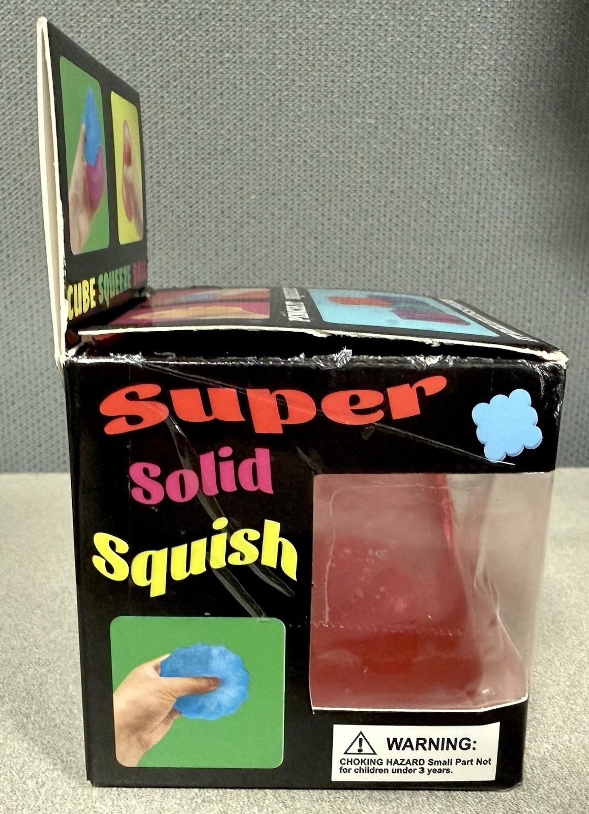 Super Solid Squish Cube Squeeze Ball Stress Toy Sensory Fidget Pink NIB