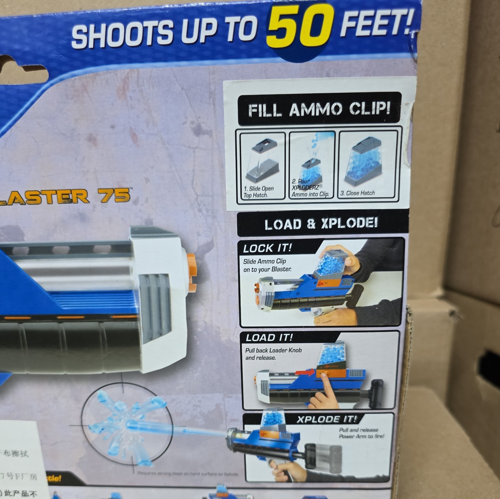 Xploderz Xblaster 75 NIB Shoots Up To 50 Feet.