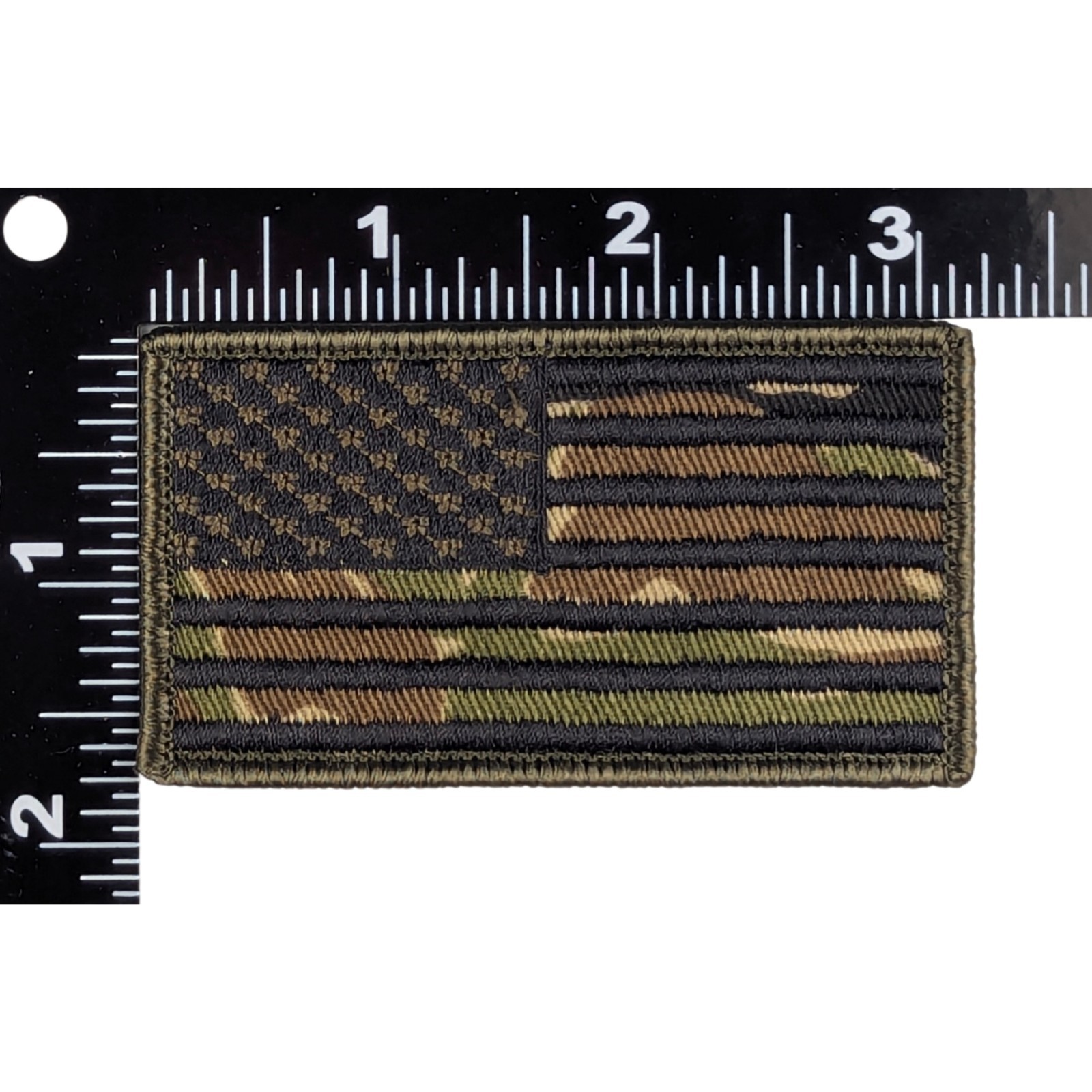 American Flag Patch - Vietnam Tiger Stripe Camo Background - Hook Fastener Patch