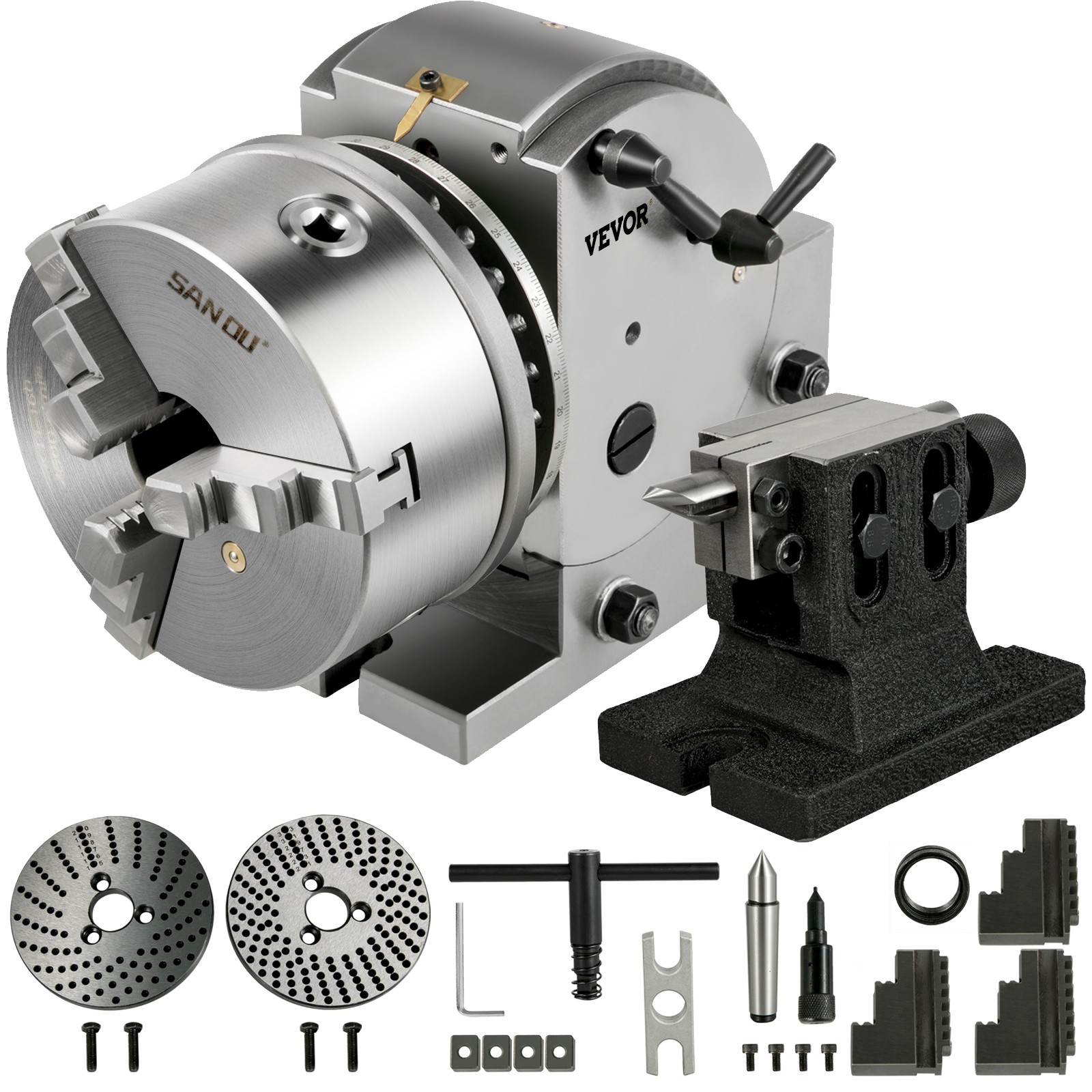 VEVOR Dividing Head Indexing 6 in/160 mm Chuck for Milling Grinding Machine