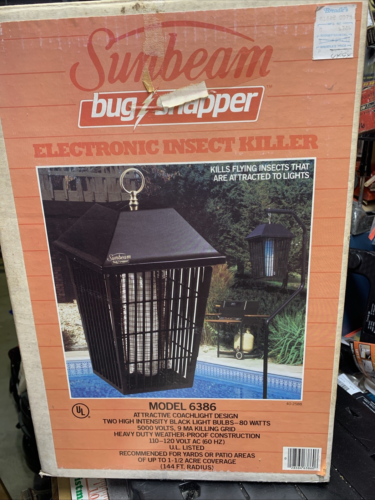 Vintage Sunbeam Bug Zapper Lantern Model 6386 (Tested) Double Bulb (Extra Bulb)