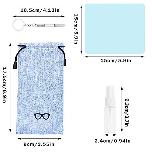 4 Sets Glasses Case, Portable Linen Hard Shell Eyeglasses Cases, Protective