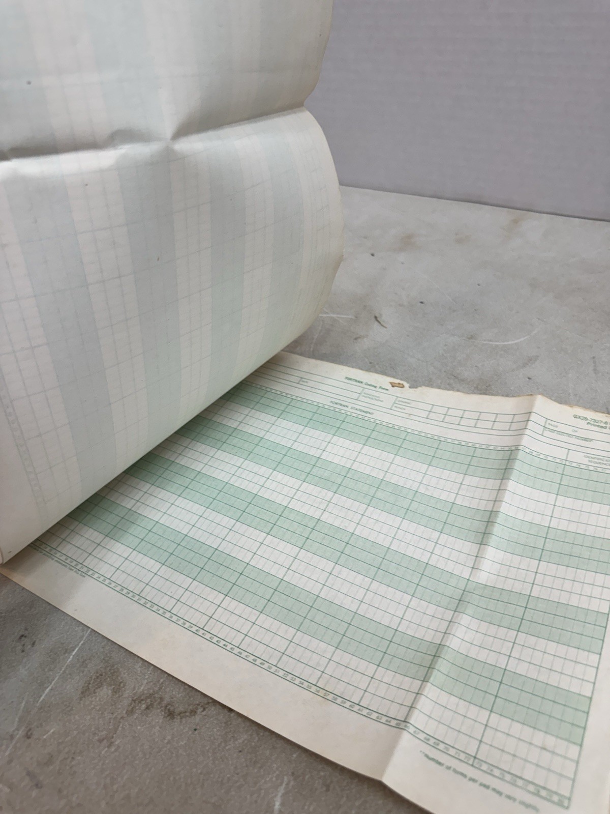 vintage ibm fortran coding form gx28-7327-6 u/m 050