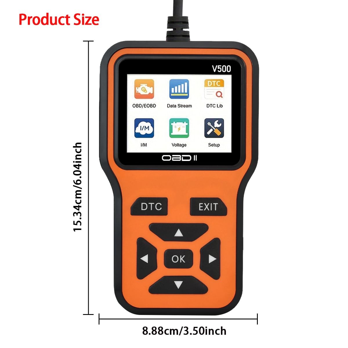OBD2 Scanner Diagnostic Tool - Check Engine Light Code Orange