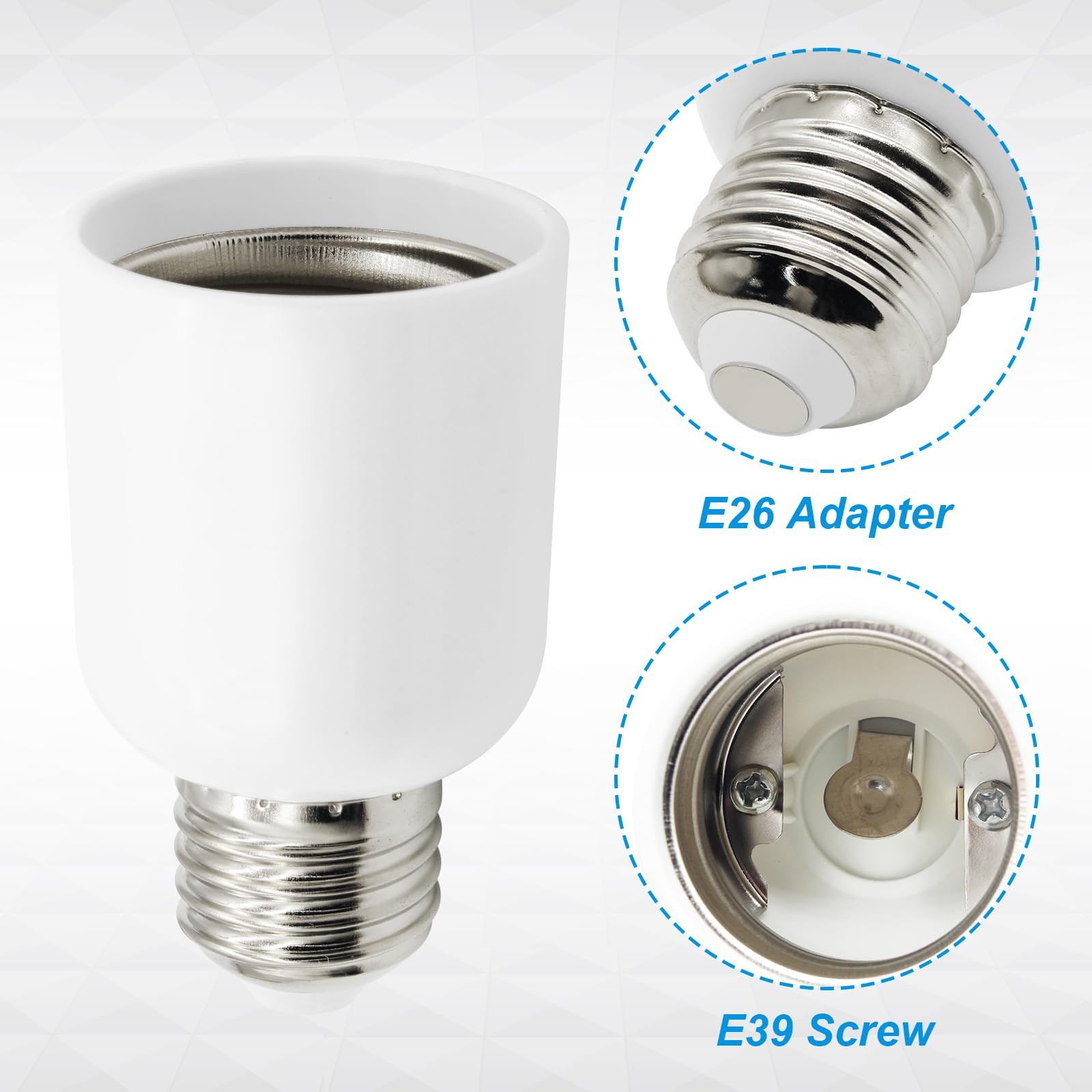 4 Pack E26 to E39 Adapter Converter, Medium Mogul Screw Bulb Socket, E26