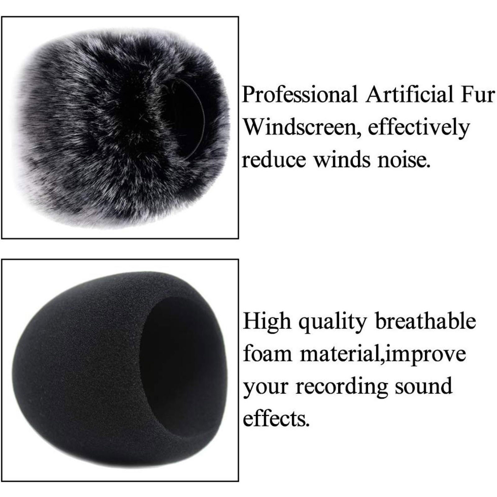Furry windscreen + Foam windscreen Wind Cover for Blue Yeti Wind Noise Reduction