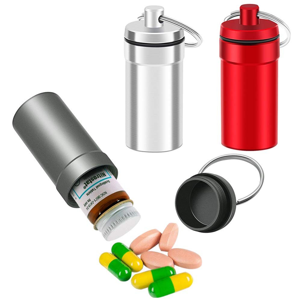 3pc Waterproof Aluminum Pill Fob Container,Nitro Bottle Holder Nitroglycerin Cas