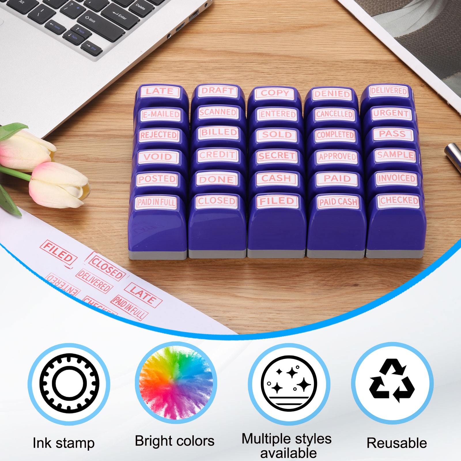 APPROVED Notice Stamp Self Inking, Purple