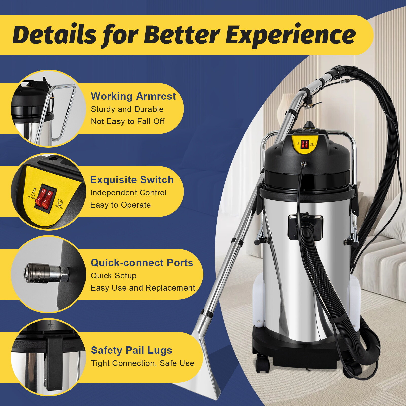 40L Commercial Cleaning Machine Vacuum Cleaner Extractor (NOT STEAM VERSION)