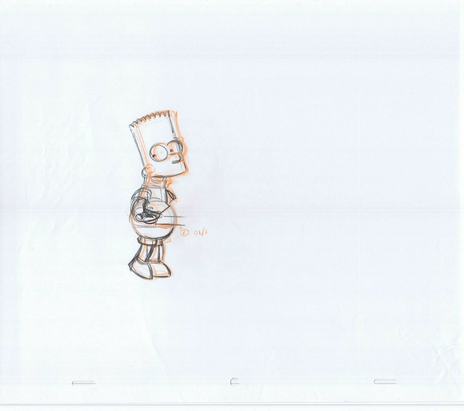 Simpsons Bart Original Art Animation Production Pencils Rough Comps