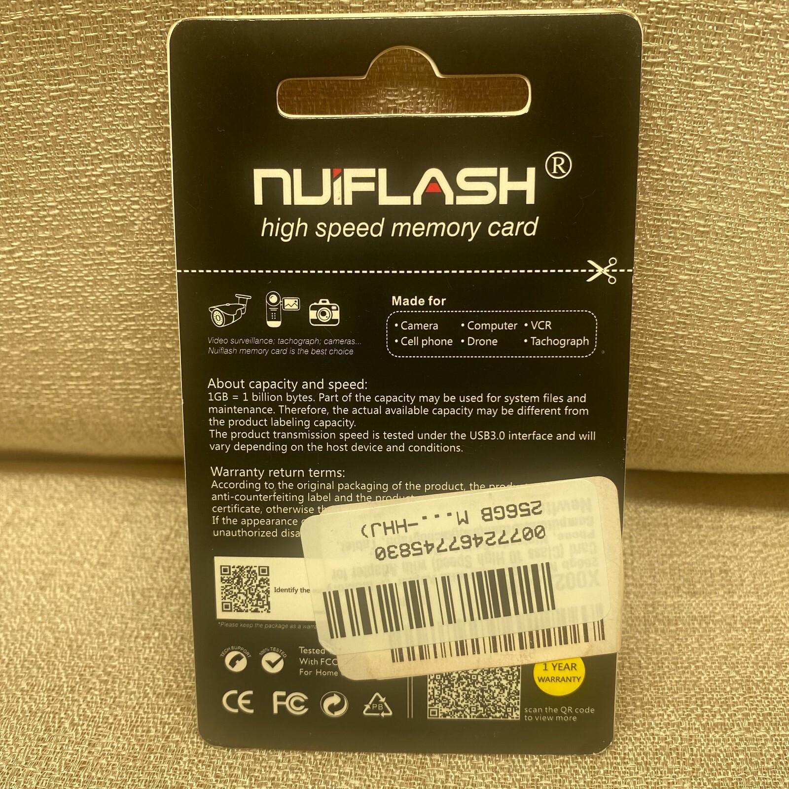 Nuiflash Memory Card Class 10 High Speed, Waterproof, Shockproof, Antimagnetic