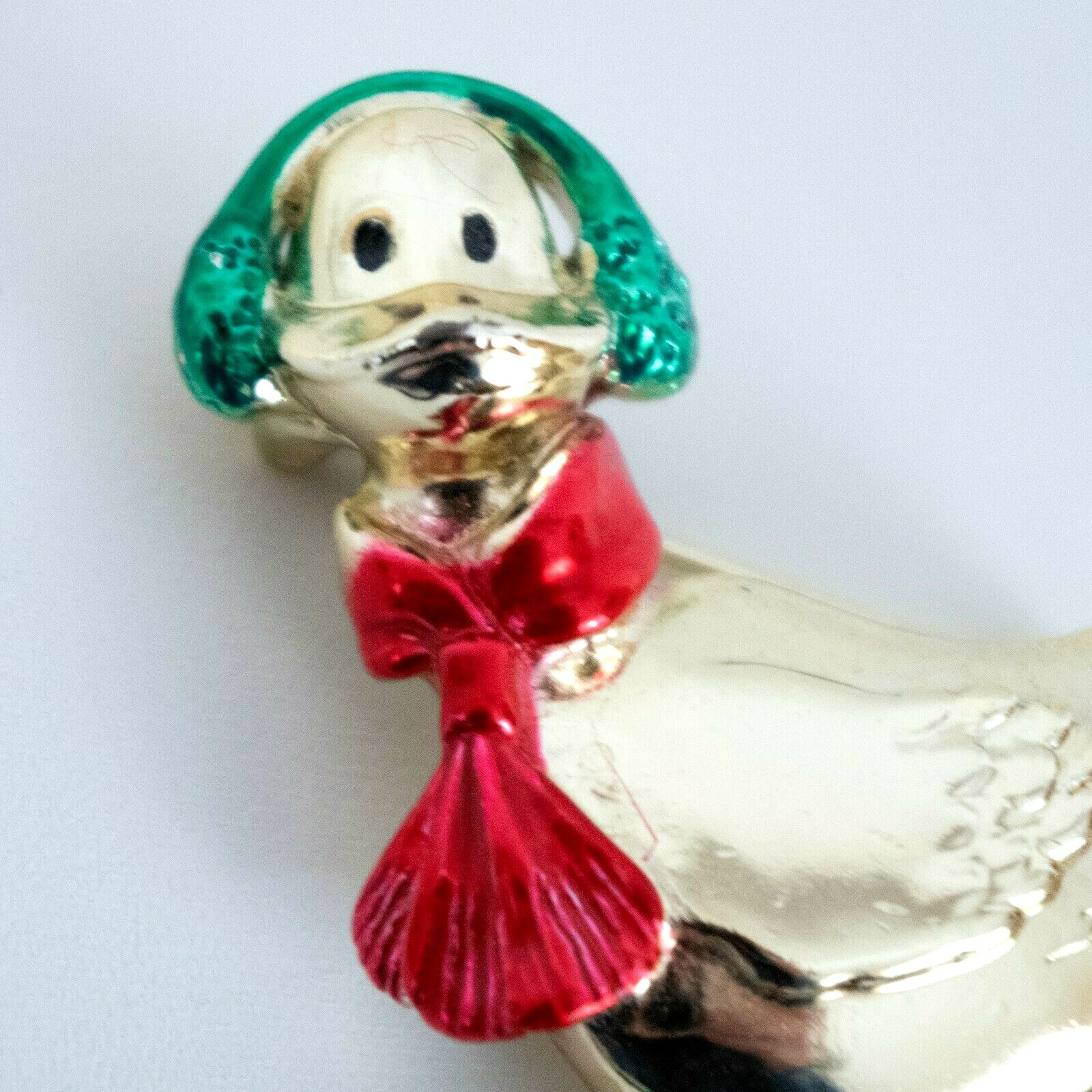 Duck Christmas Goose Brooch AJC Signed Silver Toned American Jewelry Co 2 inch