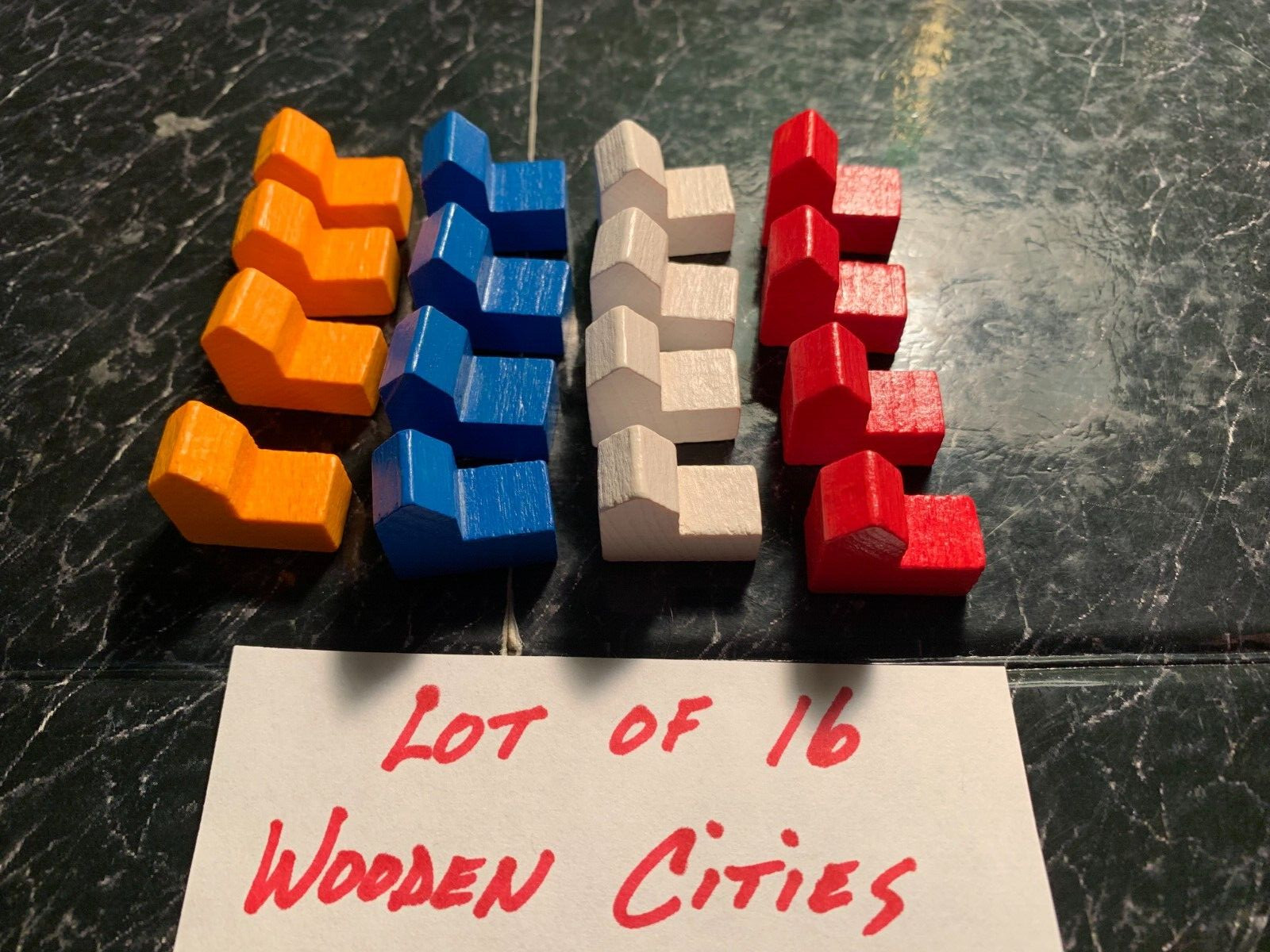 CATAN     Trade Build Settle      Wooden Cities      Lot of 16     FREE SHIPPING