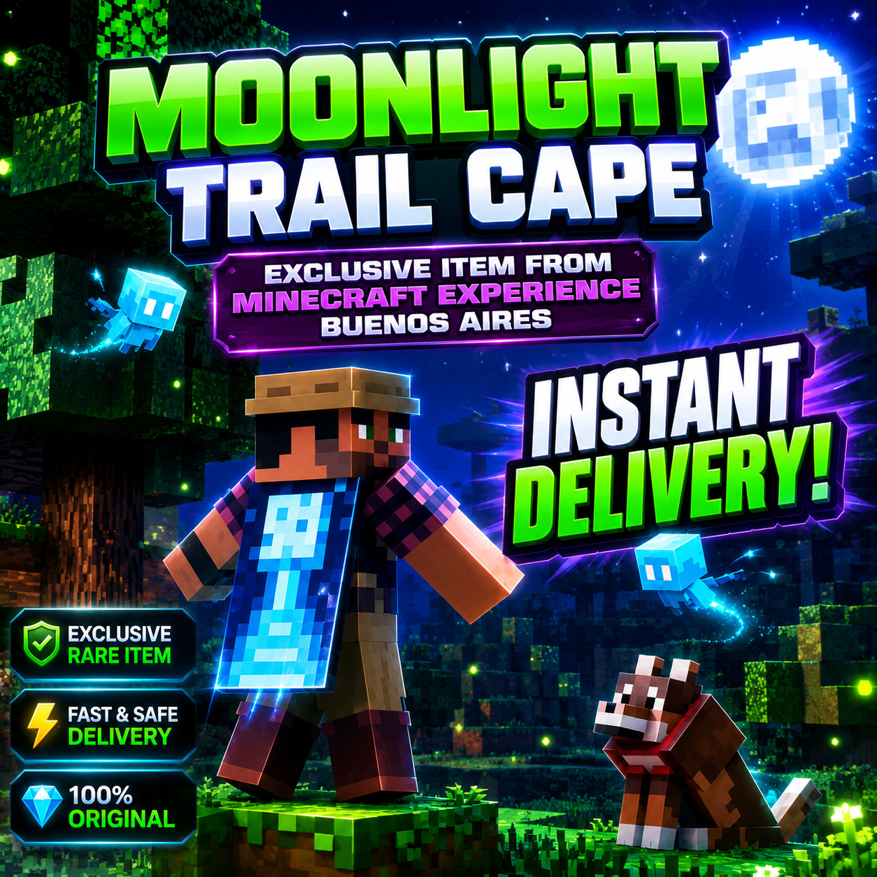 Moonlight Trail Cape Code - Minecraft experience - INSTANT STOCK