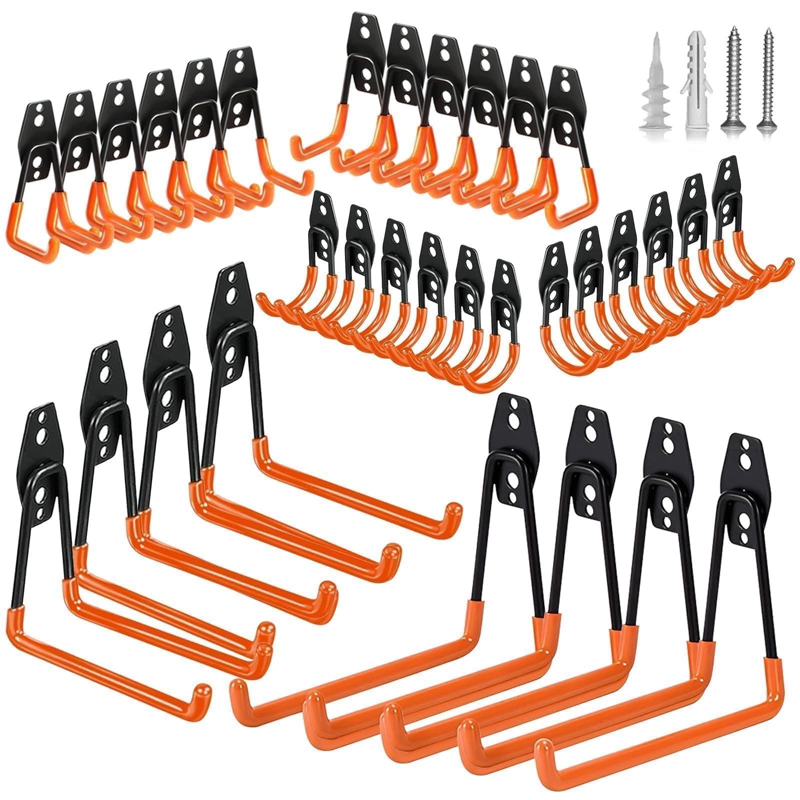32 Pack Garage Hooks garage organization Steel Heavy Duty Garage Storage Hook...