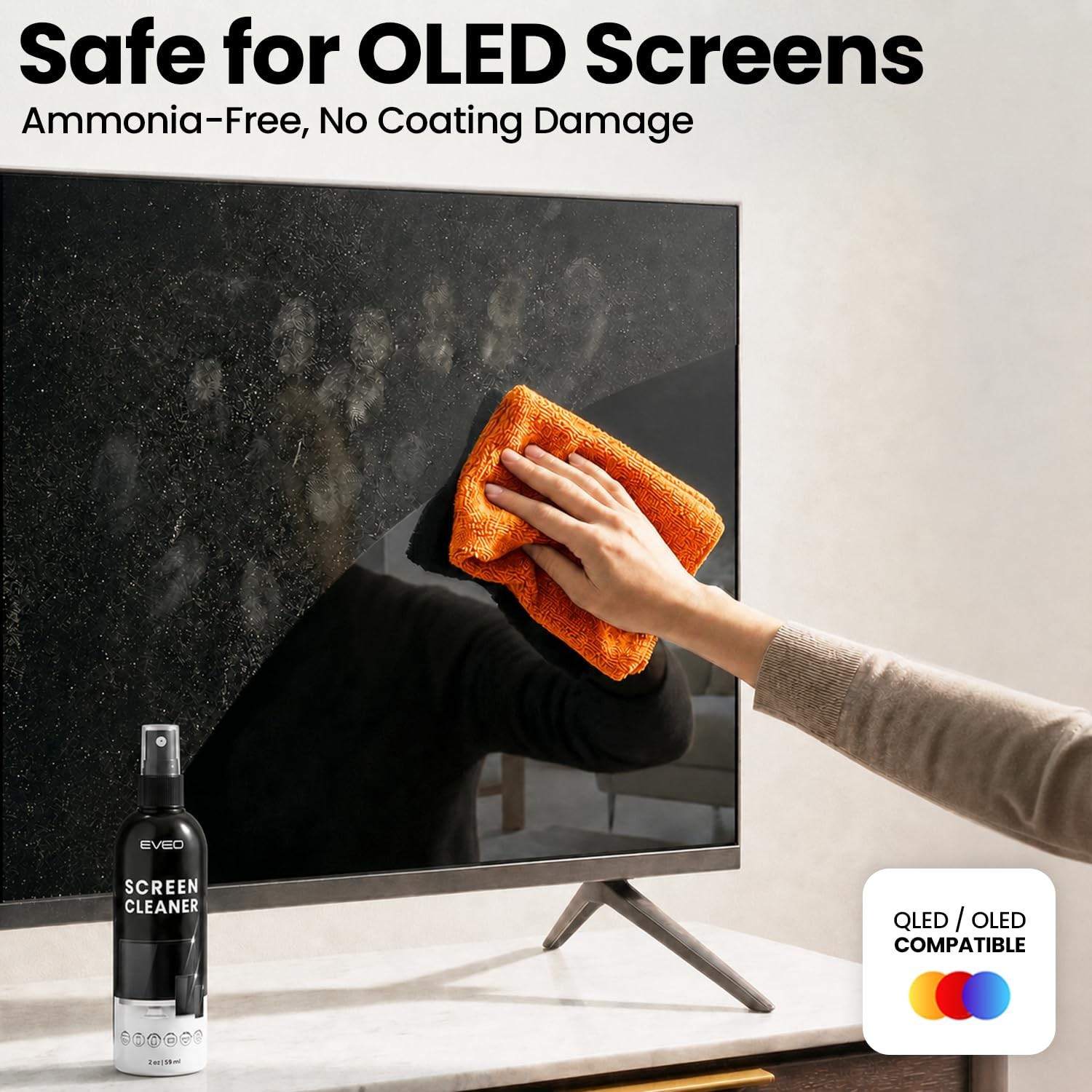Screen Cleaner Spray - TV Screen Cleaner Spray and Microfiber Cloth kit, Comp...