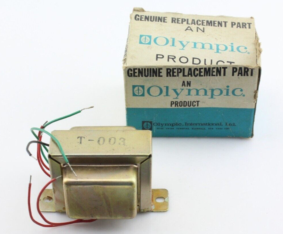 New NOS Qty 1 Olympic T-003 Transformer Vintage 1970's Genuine Replacement Part