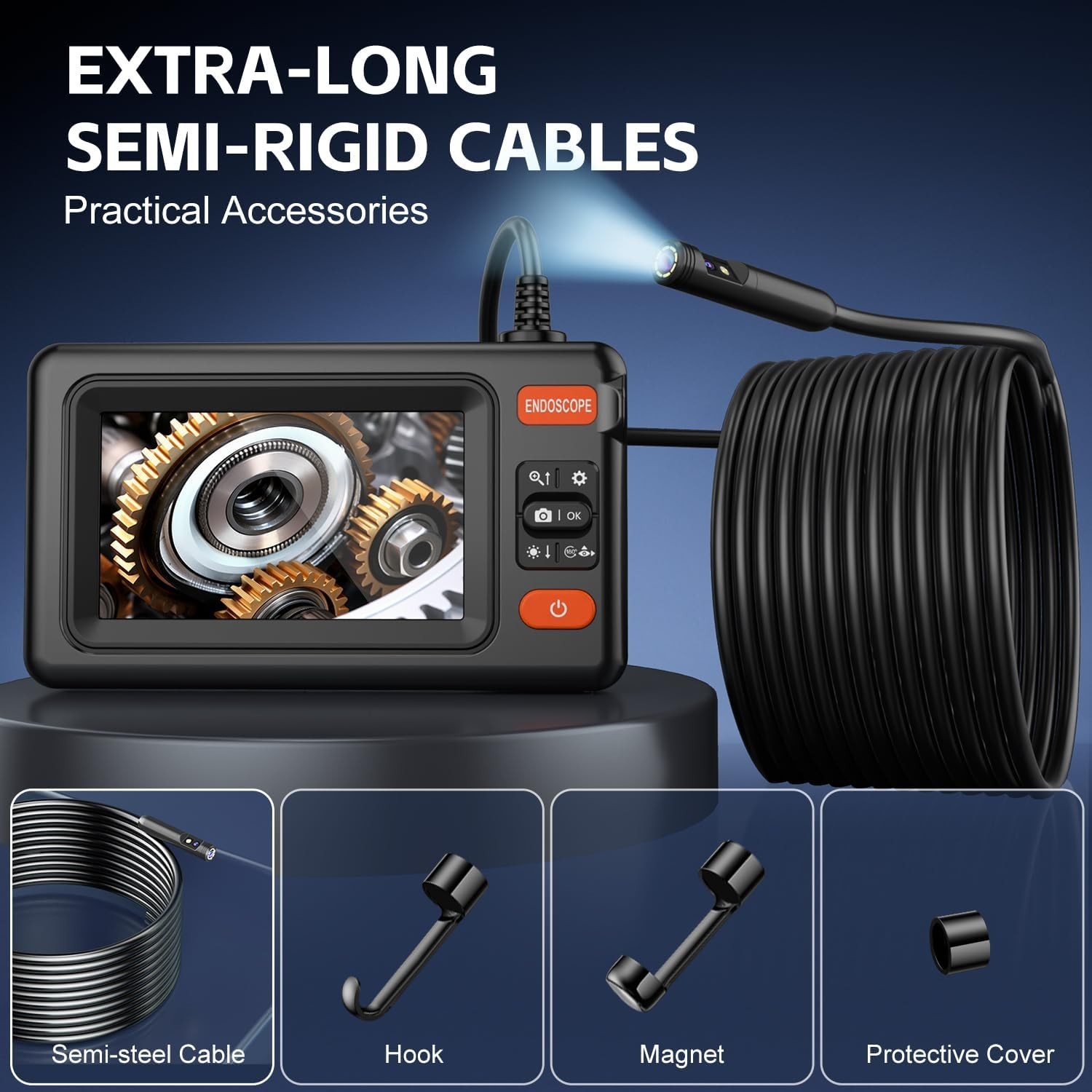 Multi-Functional Dual Lens Endoscope - 1920P HD, Waterproof & Ergonomic Design