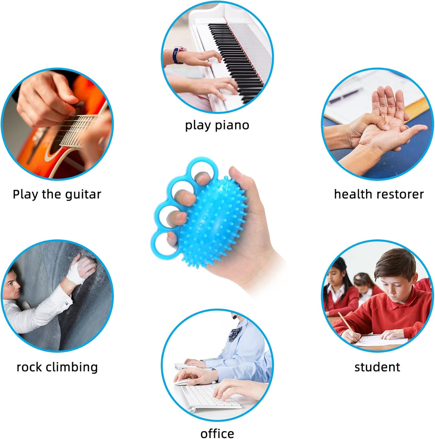 Hand Exercise Ball Finger Therapy Ball - Grip Strengthening, Improve Flexibility