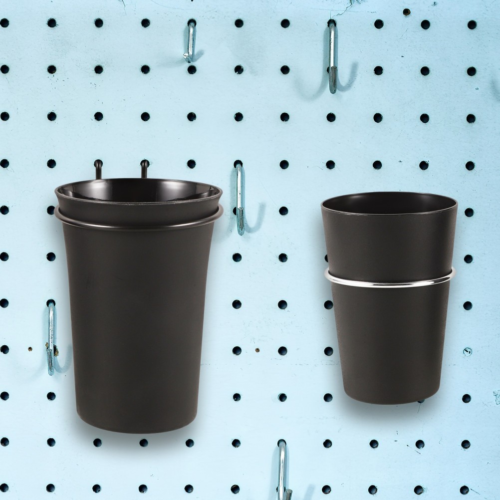 2Pcs Multi-Function Pegboard Cup Holders Black Metal Durable for Home Workshop