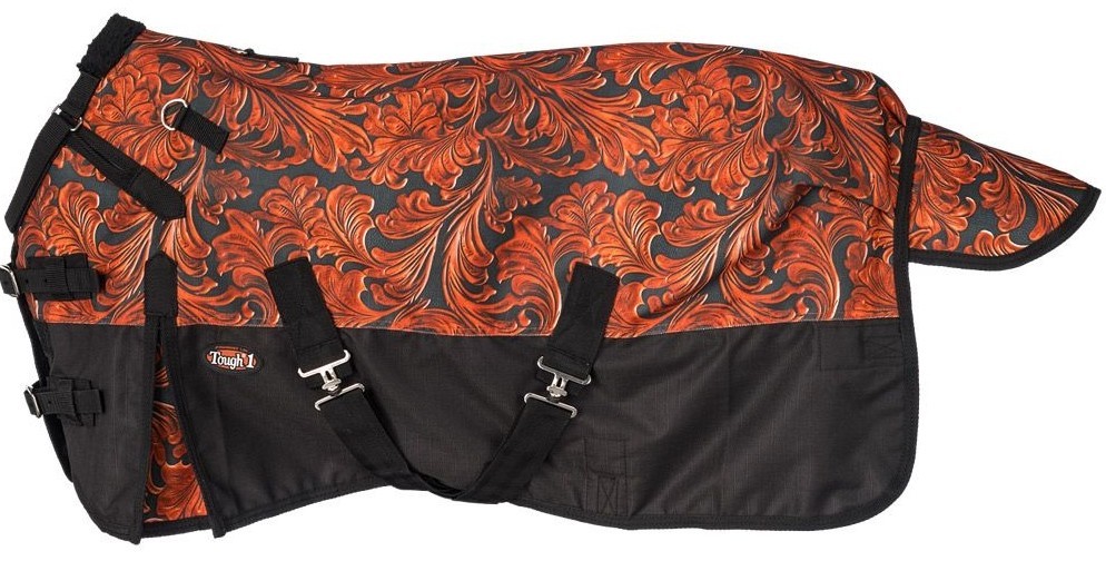 Miniature Horse Turnout Sheet - 1200D - Floral Leather Print - 36" to 51"