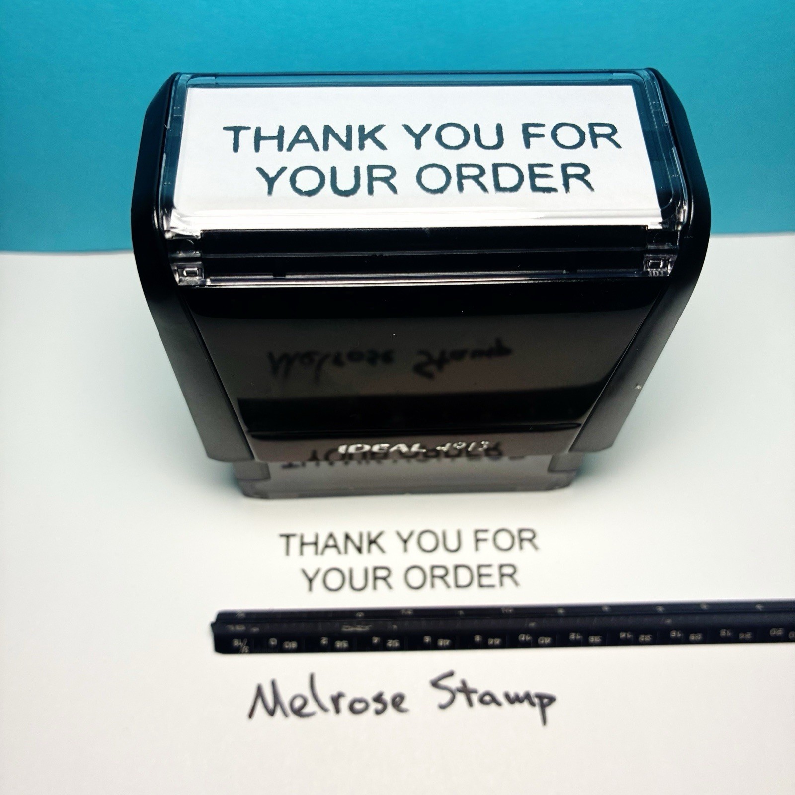 Thank You For Your Order Rubber Stamp Black Ink Self Inking Ideal 4913