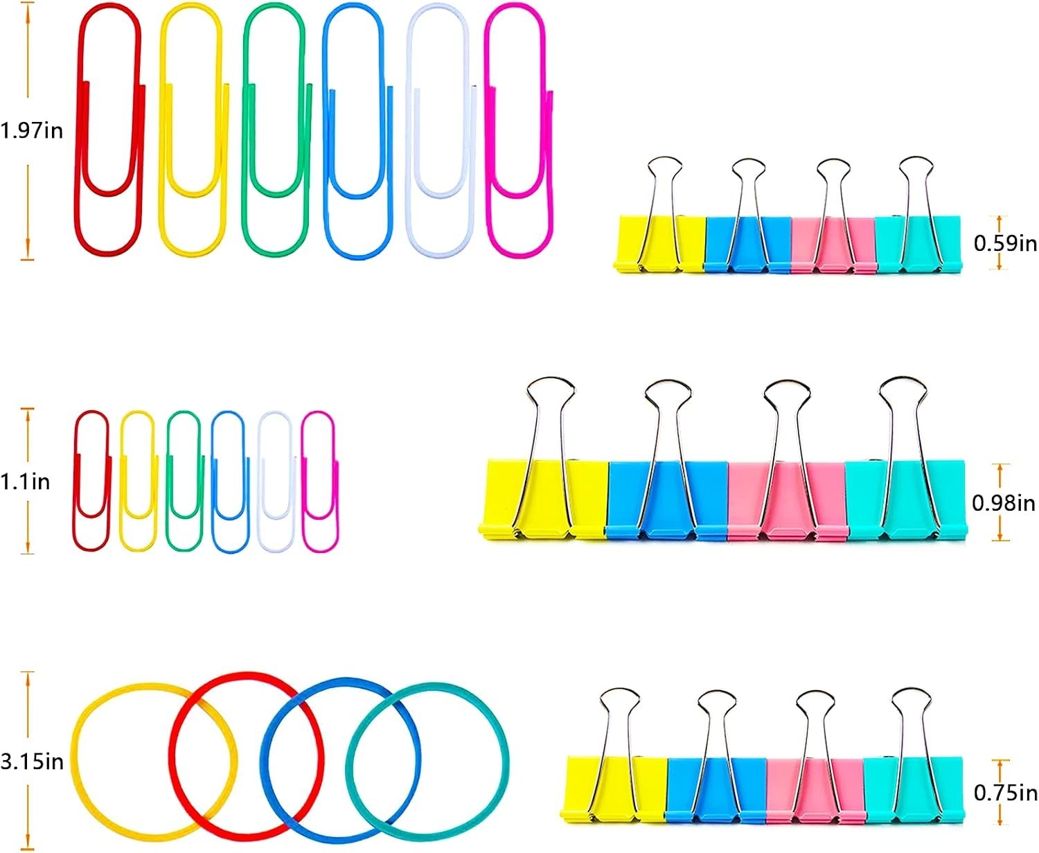 Assorted Sized Binder Clips & Paper Clips - 300 Pieces for Creative Organization