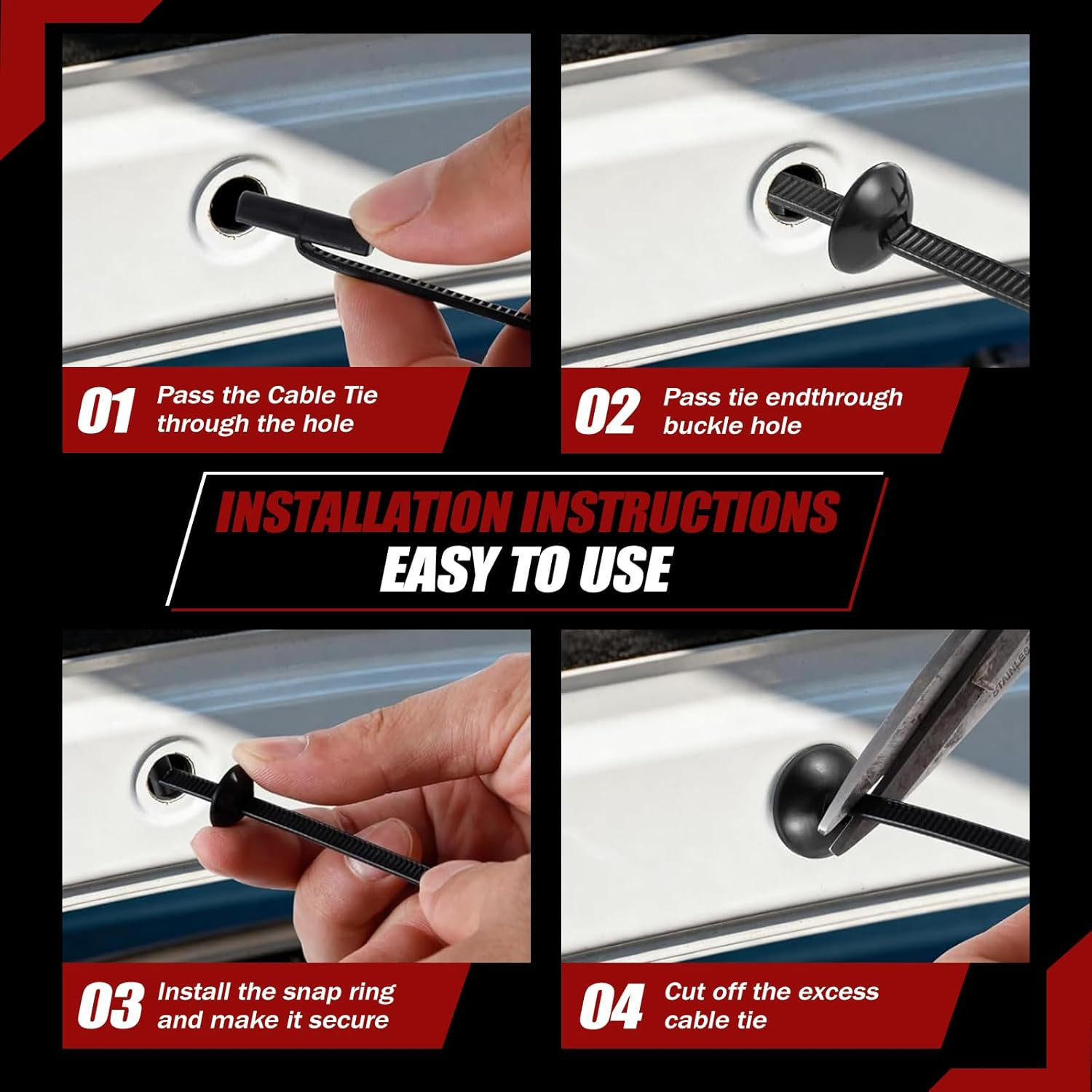 5.91IN New Upgrade Nylon Universal Cable Tie Buckle – Double-Sided Design,Extend
