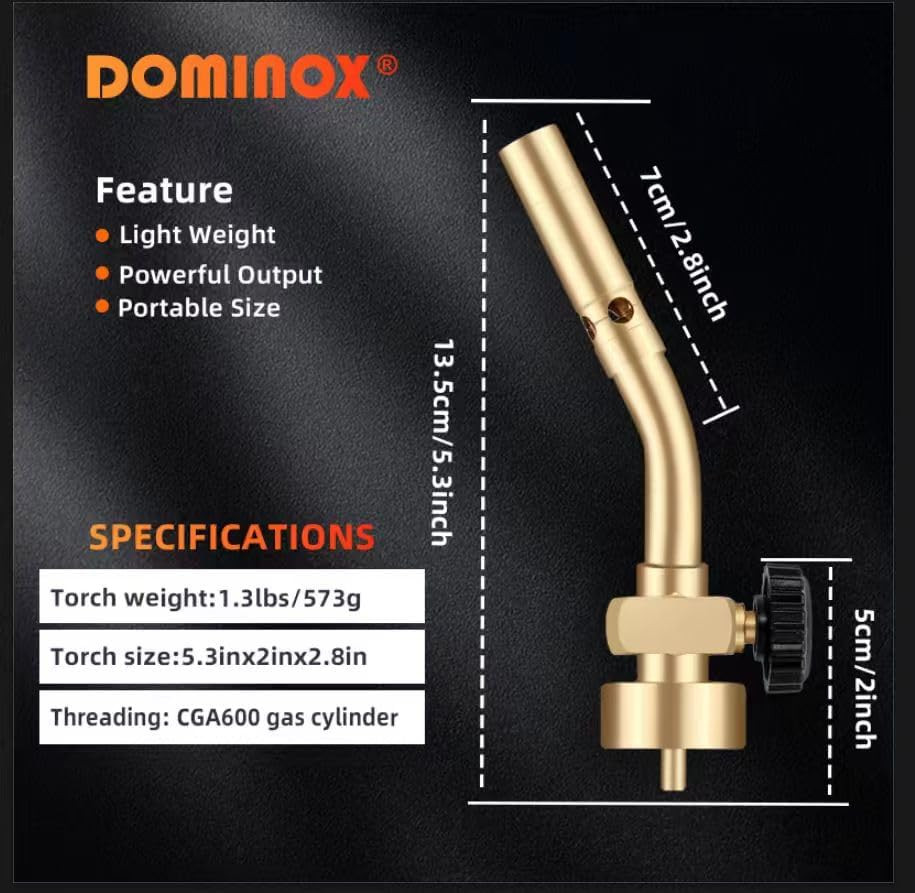 Propane Torch Head Manual Start Solid Brass Brazing Torch Fuel by MAP M