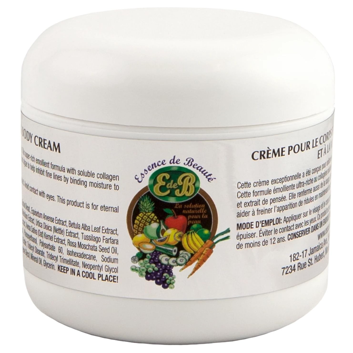 Essence de Beaute Collagen + Vitamin E Face & Body Cream - 4oz Hydrating, Anti-A