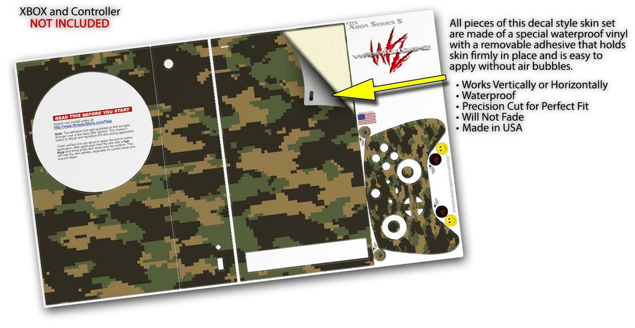 Skins XBOX Series S Console Controller WraptorCamo Digital Camo Timber