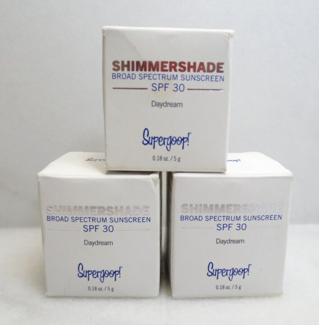 SUPERGOOP! SHIMMERSHADE SUNSCREEN SPF 30 DAYDREAM 0.18 OZ (3 PC LOT)